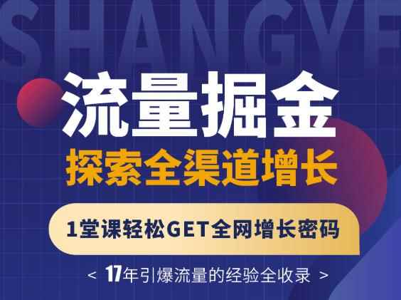 流量掘金探索全渠道增长，1堂课轻松GET全网增长密码（无水印）