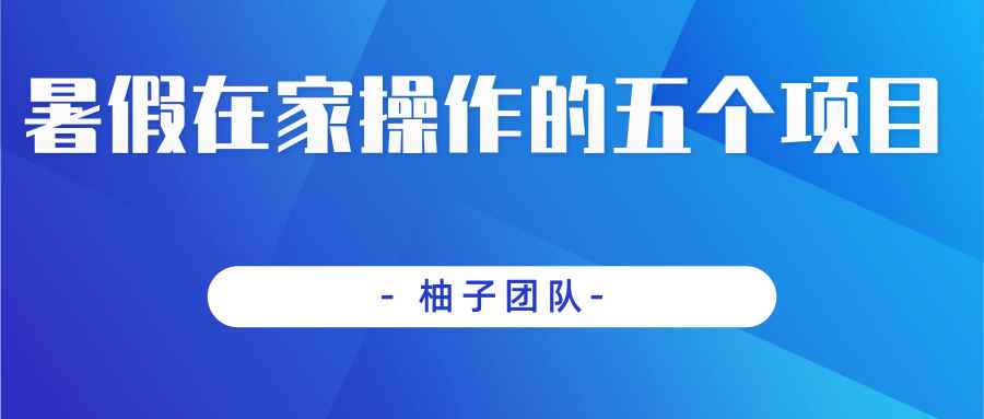 暑假在家操作的五个项目，稳定轻松实现日入100+